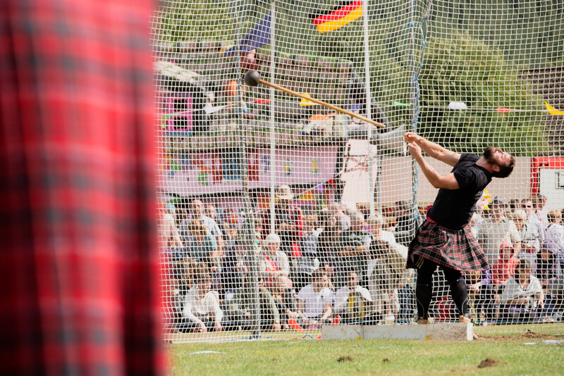 Hammer throw at The Ballater Highland Games